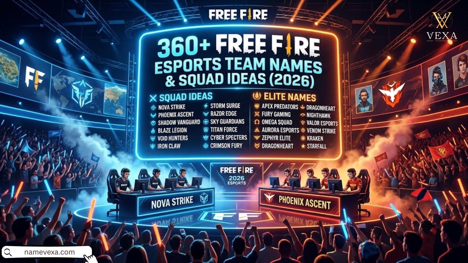 360+ Free Fire Esports Team Names & Squad Ideas (2026)