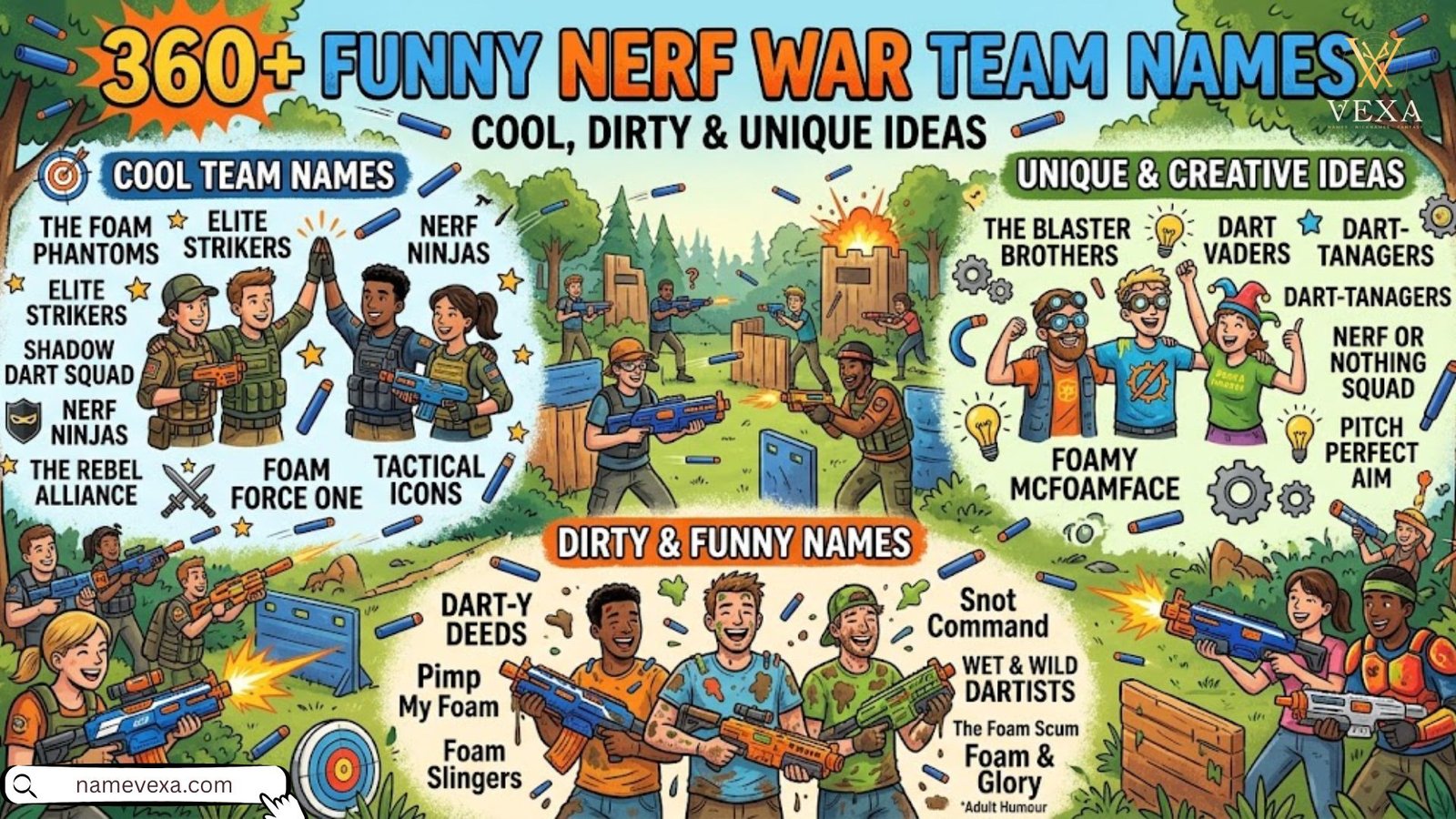 360+ Funny Nerf War Team Names Cool, Dirty & Unique Ideas