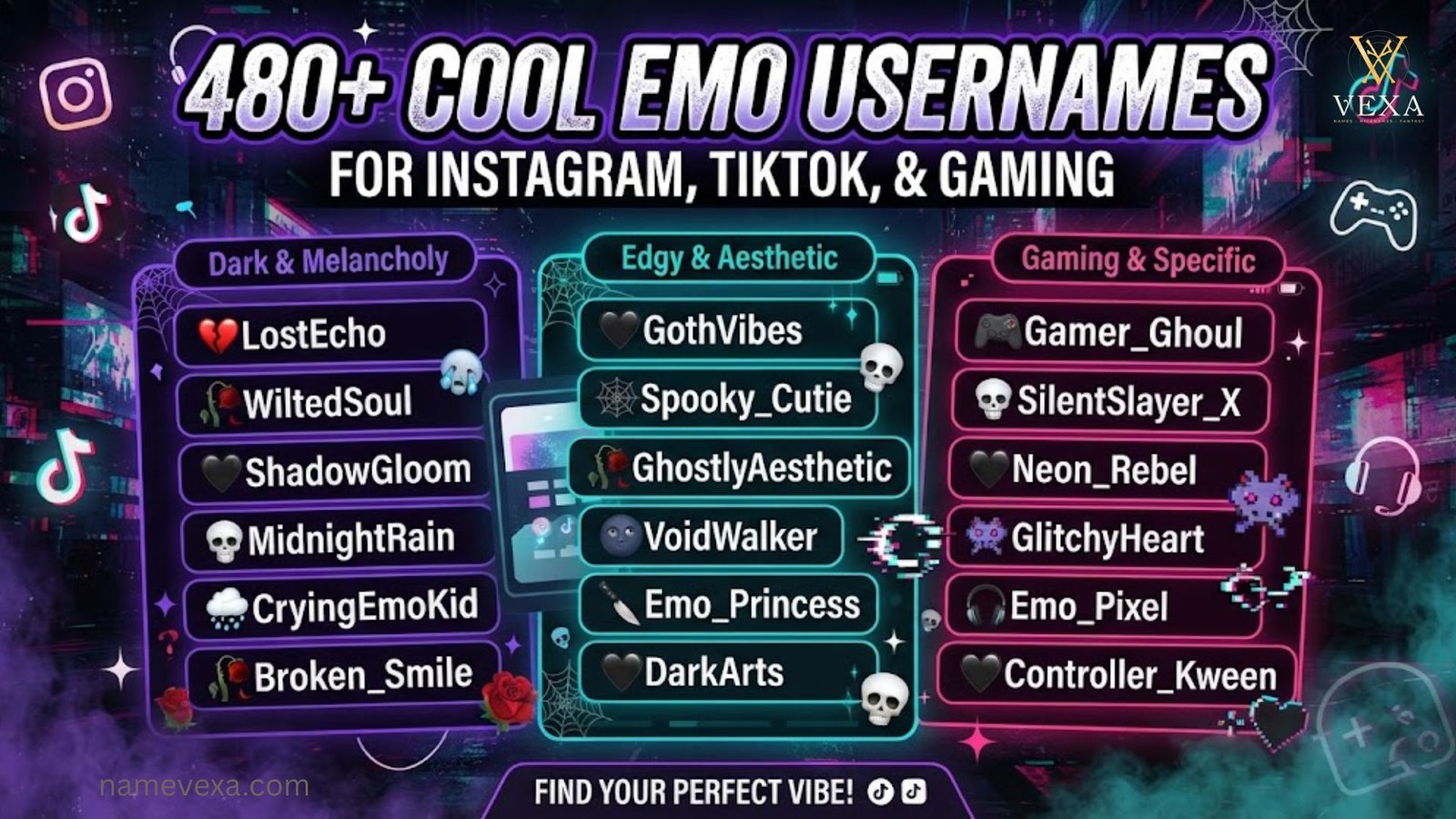 480+ Cool Emo Usernames for Instagram, TikTok, and Gaming 