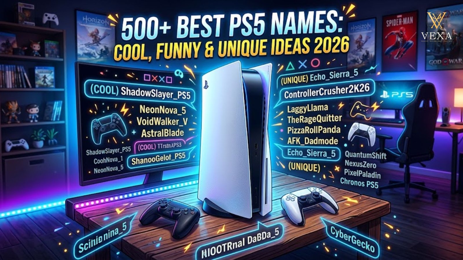 500+ Best PS5 Names Cool Funny & Unique Ideas 2026