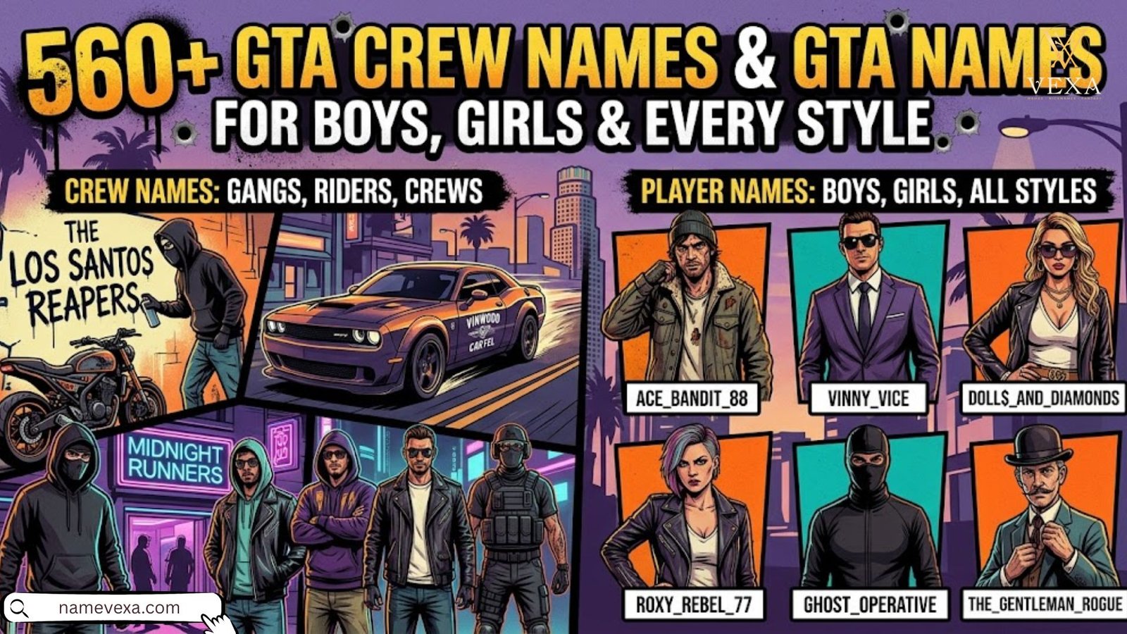 560+ GTA Crew Names & GTA Names for Boys, Girls & Every Style