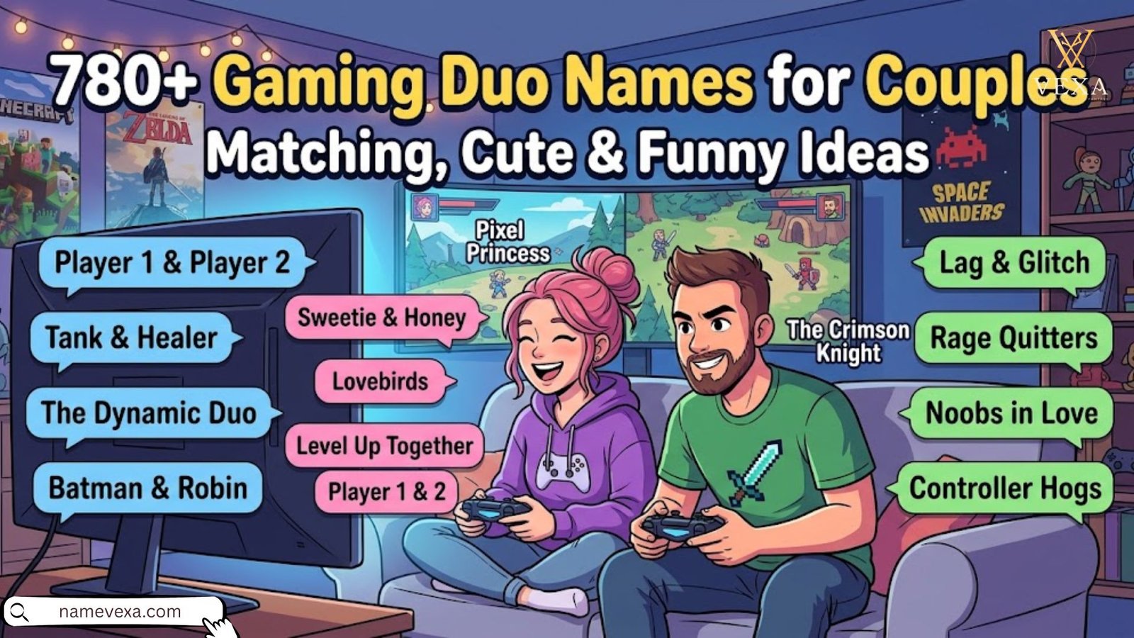 780+ Gaming Duo Names for Couples Matching, Cute & Funny Ideas